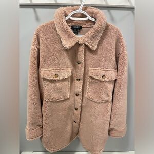 Papillon Sherpa Shacket - Blush